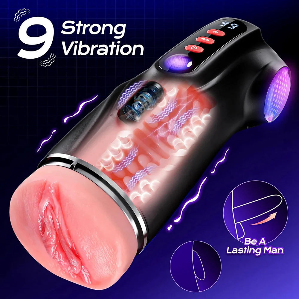 Xinghaoya Realistic Male Blowjob Stroker - Smart APP Control with 9 Vibration & 9 Suction Modes