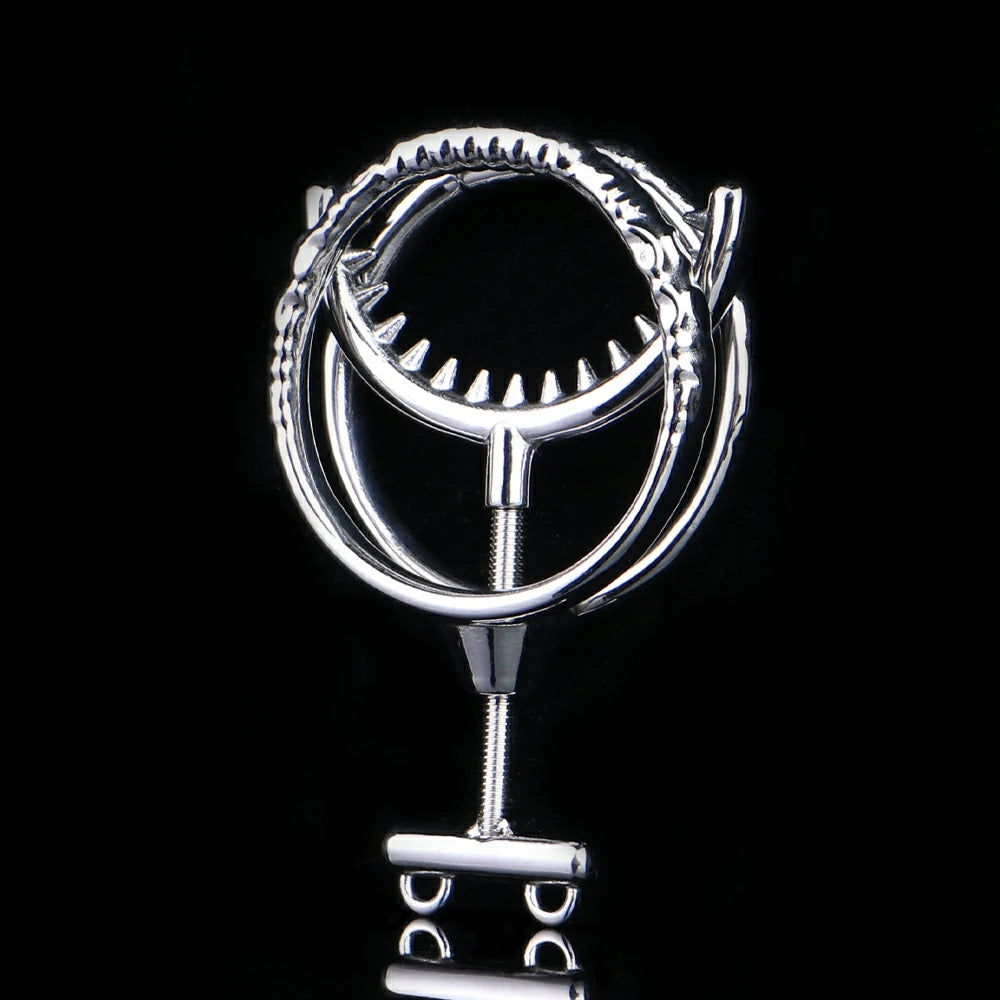 Steel Fang – Adjustable Double-Ring Penis Restraint Trainer