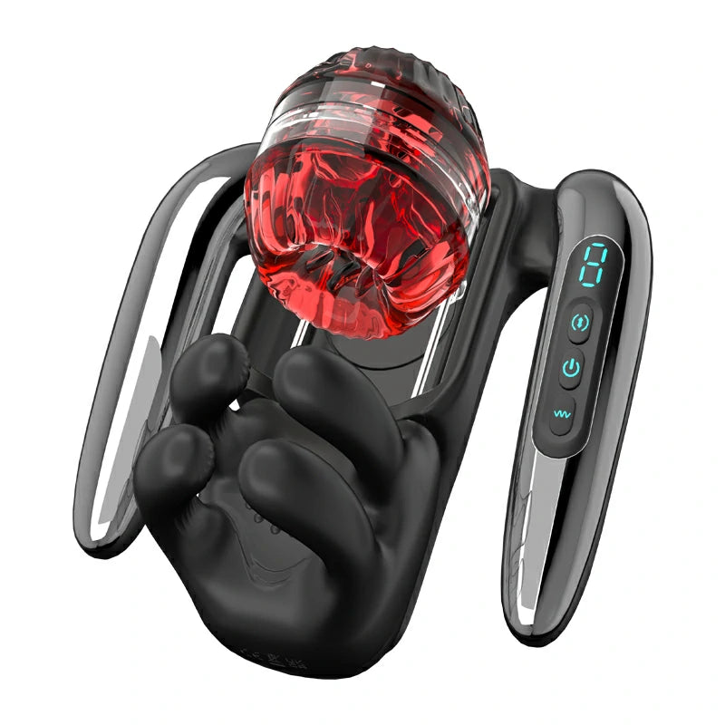 Automatic Telescoping Male Masturbator with Testicle Massager