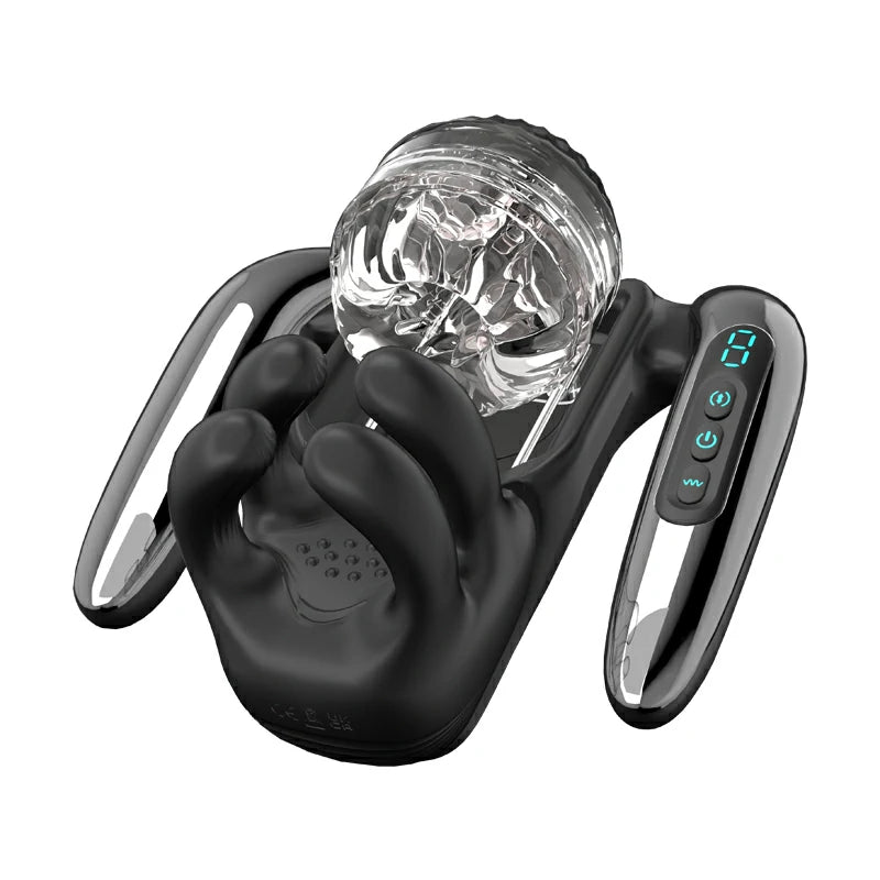 Automatic Telescoping Male Masturbator with Testicle Massager