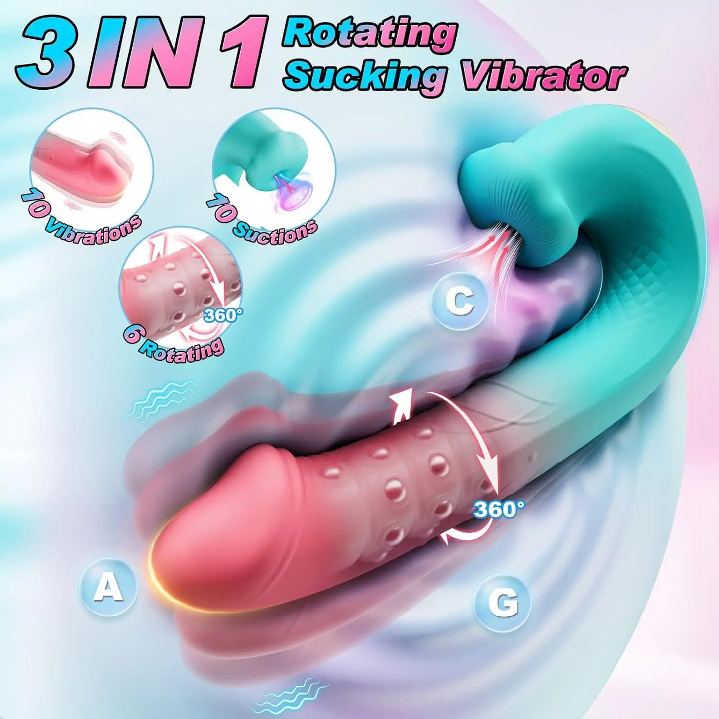 3-in-1 Rotating Suction G-Spot Vibrator