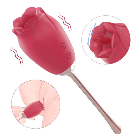 Rose-Shaped Sucking and Vibrating Magic Wand – Stimulating Female Sensitive Zones