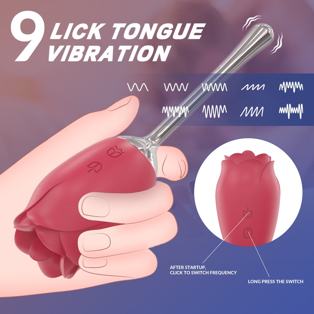 Rose-Shaped Sucking and Vibrating Magic Wand – Stimulating Female Sensitive Zones