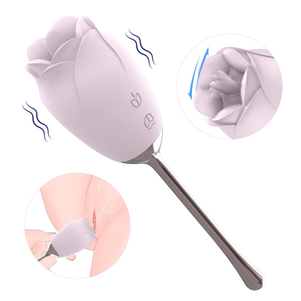 Rose-Shaped Sucking and Vibrating Magic Wand – Stimulating Female Sensitive Zones