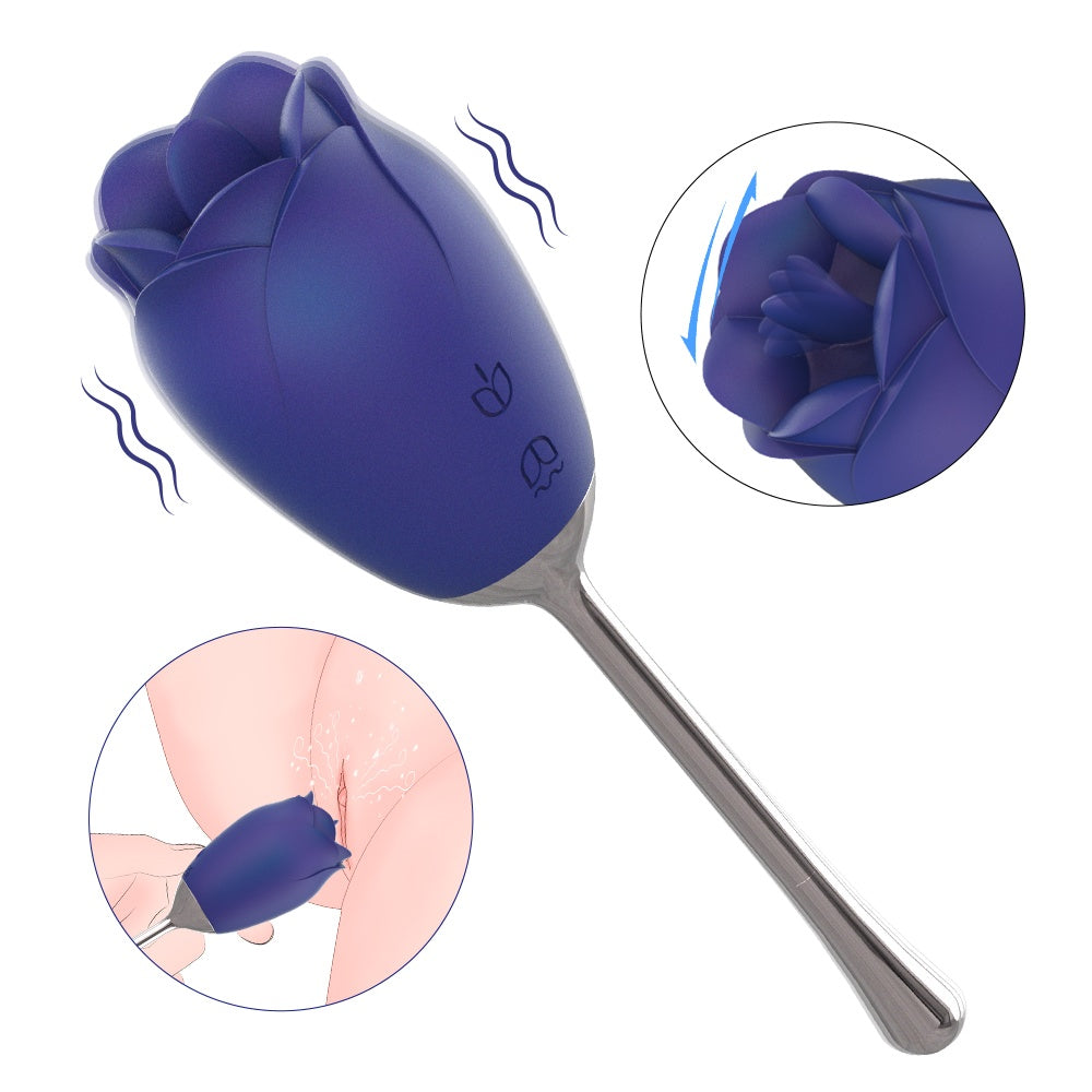 Rose-Shaped Sucking and Vibrating Magic Wand – Stimulating Female Sensitive Zones