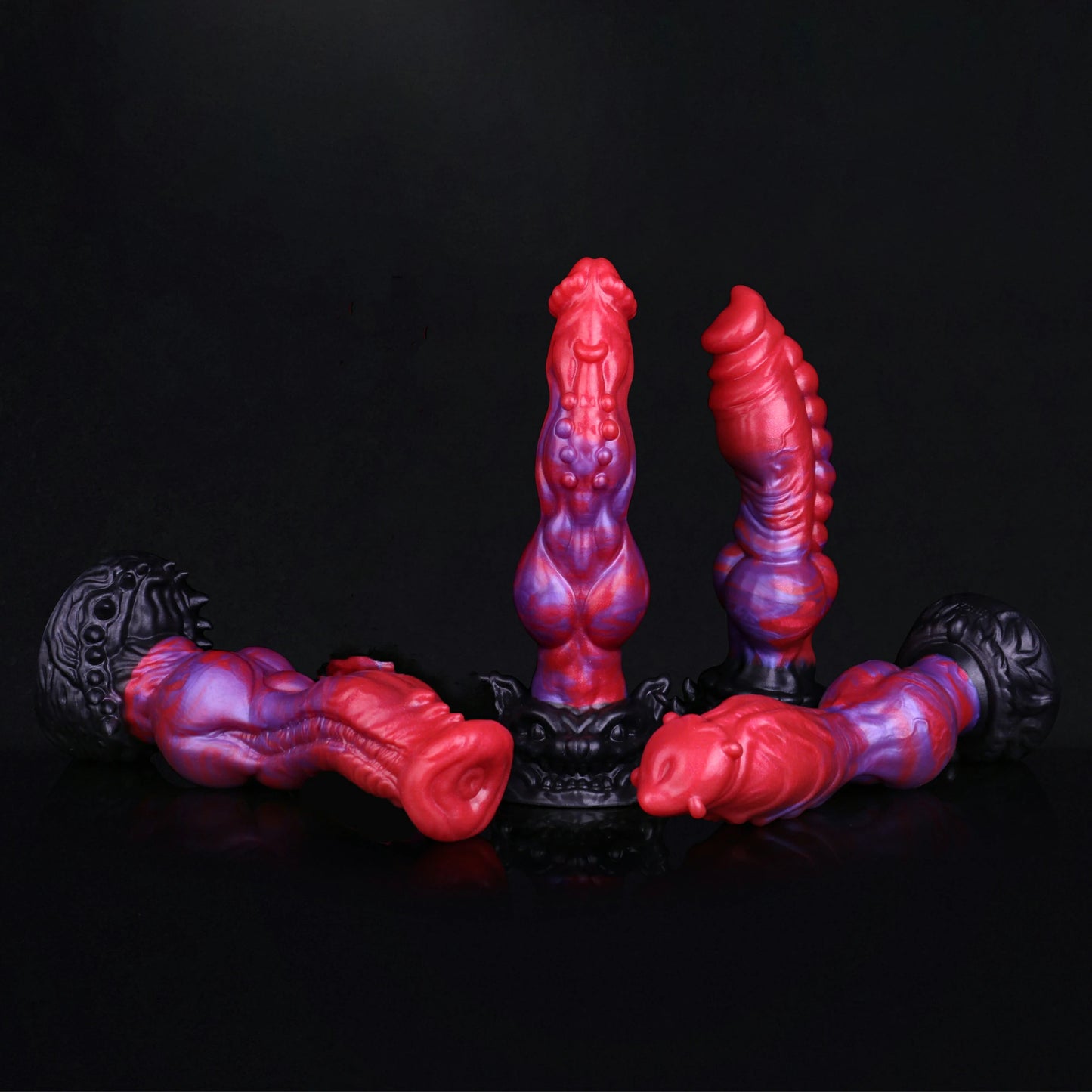 Crimson Abyss Canine Fantasy Knot Dildo without Testicles