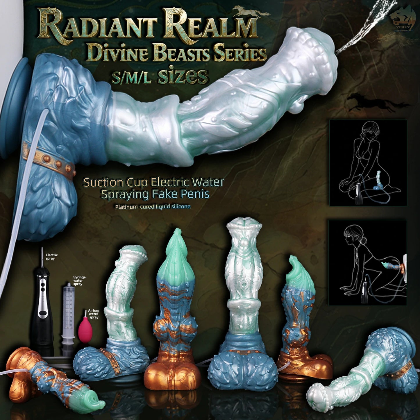ANOSX Fantasy Desktop Spray Dildo with Suction Base