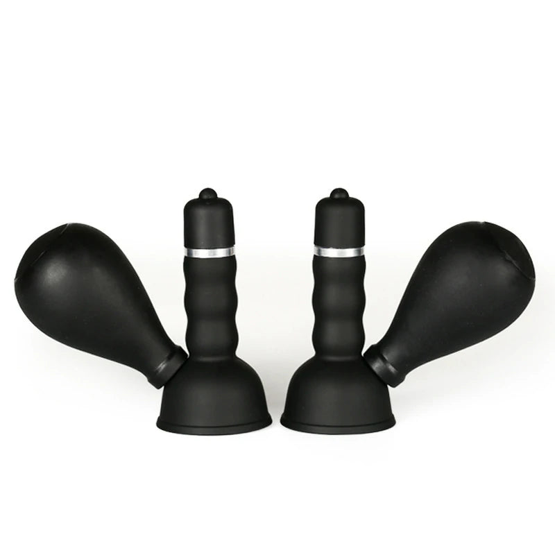 Air Pump Nipple Suction Vibrator with 7-Finger Stimulating Tips