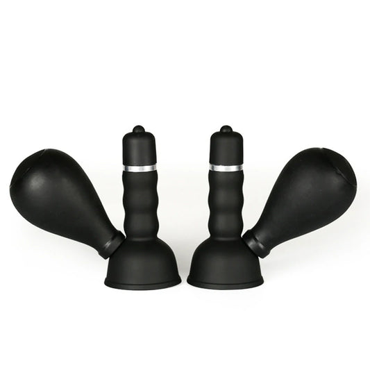 Air Pump Nipple Suction Vibrator with 7-Finger Stimulating Tips