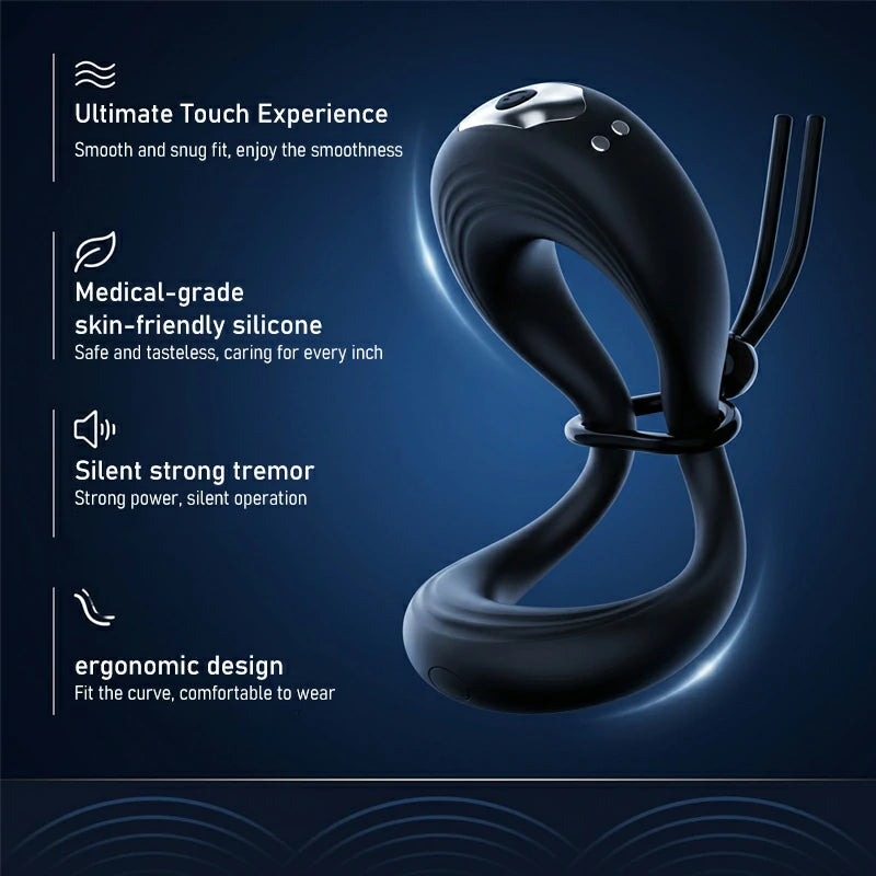 Ergonomic Couples Vibrating Cock Ring for Wearable Stimulation