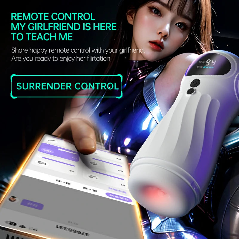 MeowLink Remote Suction Vibrating Masturbator