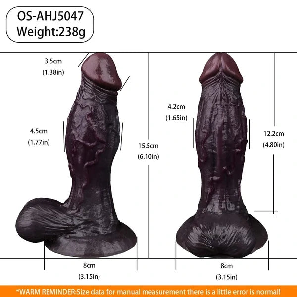 Black Realistic Silicone Dildo – Ebony Style with Skin Texture & Suction Cup