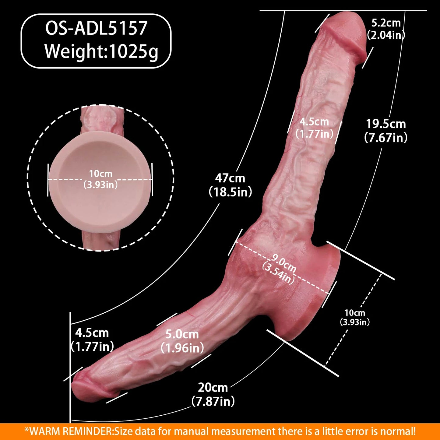 Realistic Double-Ended Dildo With Suction Cup And Veining