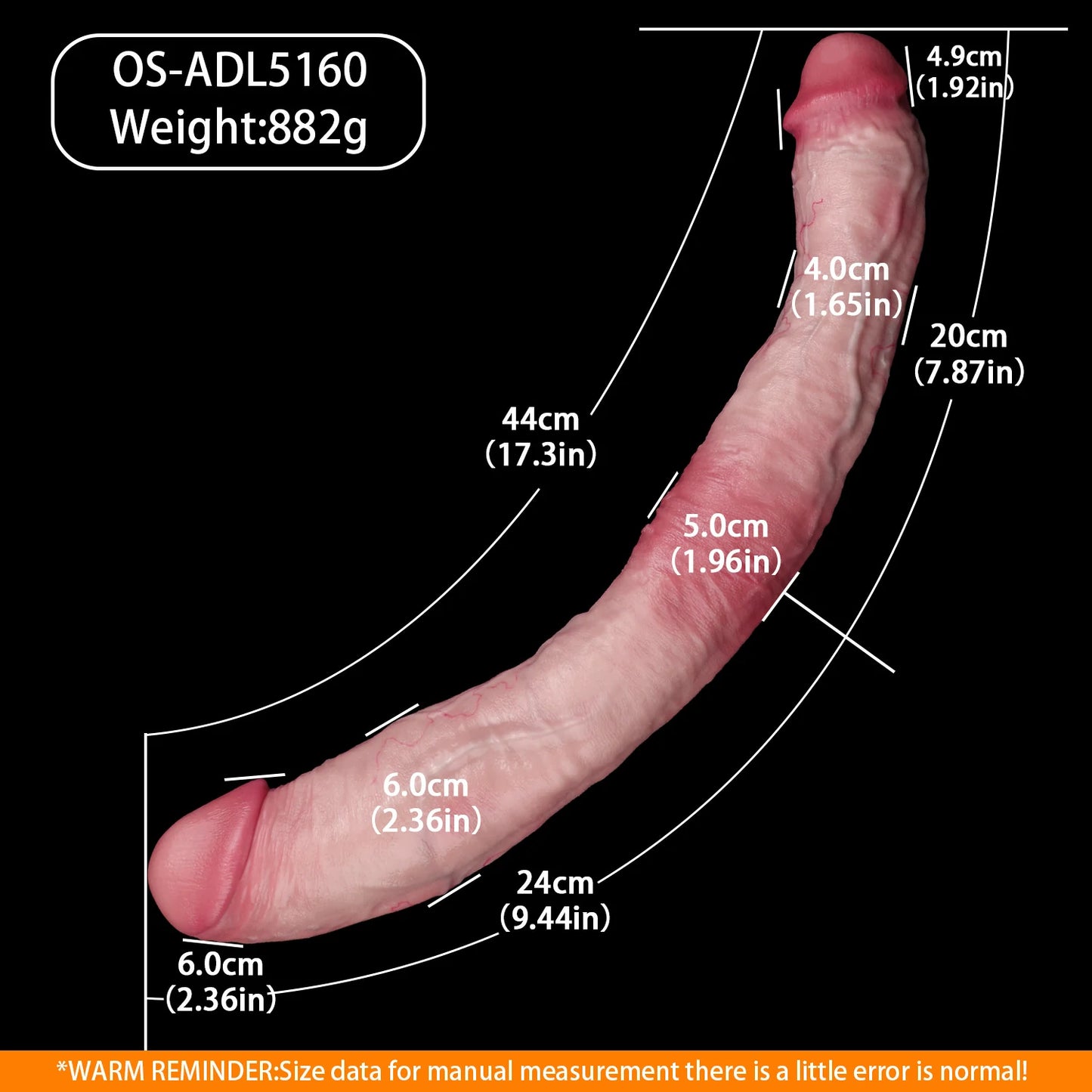Realistic double-ended dildo with veining