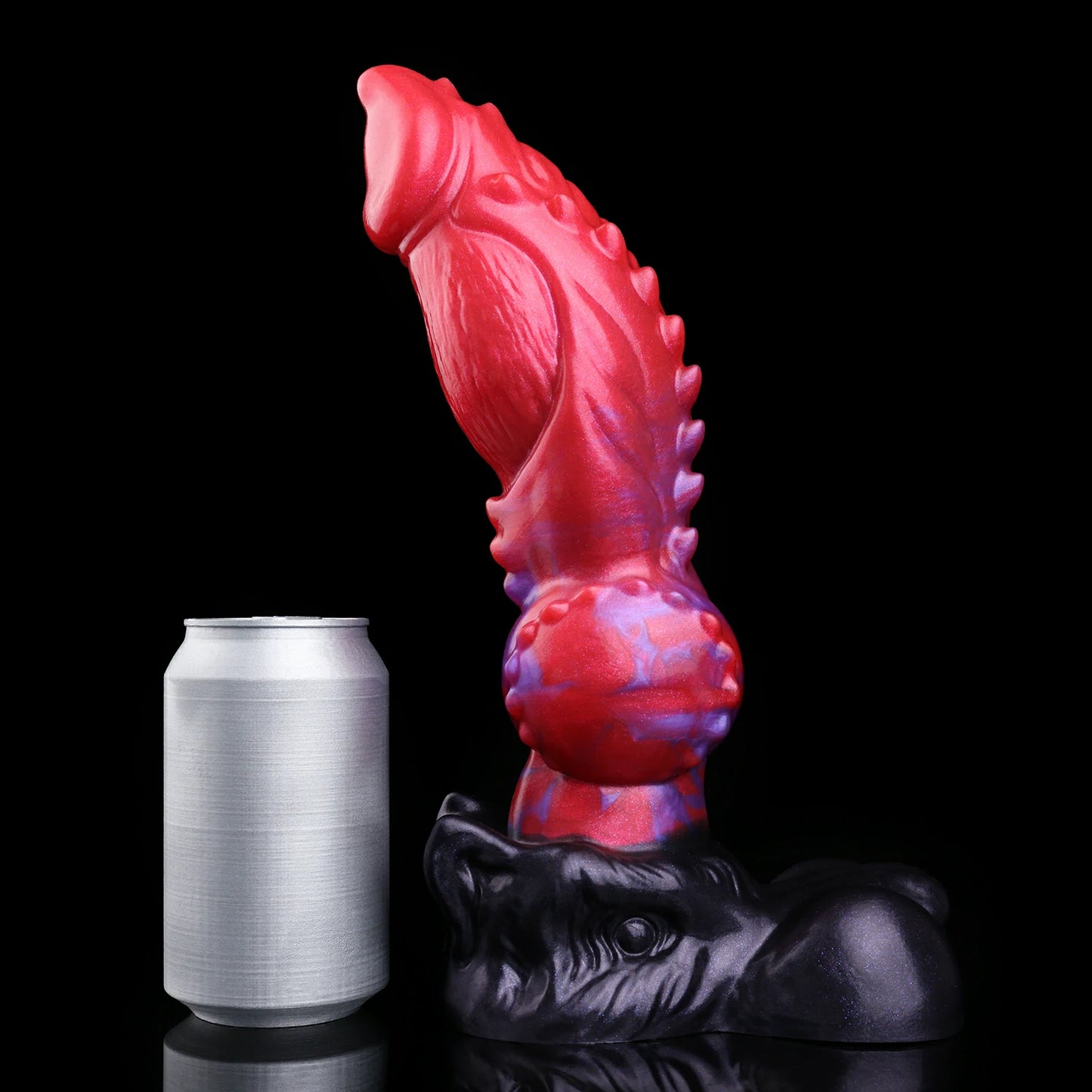 Crimson Abyss Canine Fantasy Knot Dildo with Testicles
