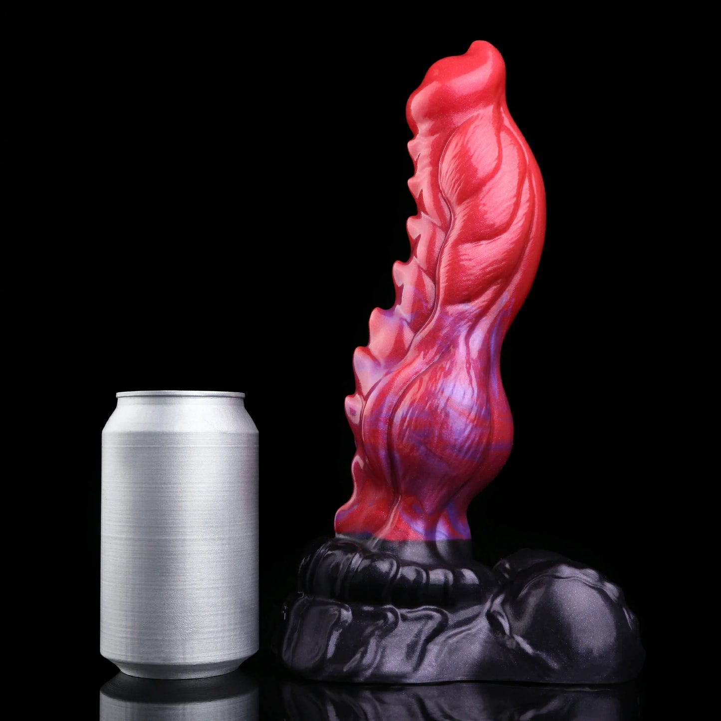 Crimson Abyss Canine Fantasy Knot Dildo with Testicles