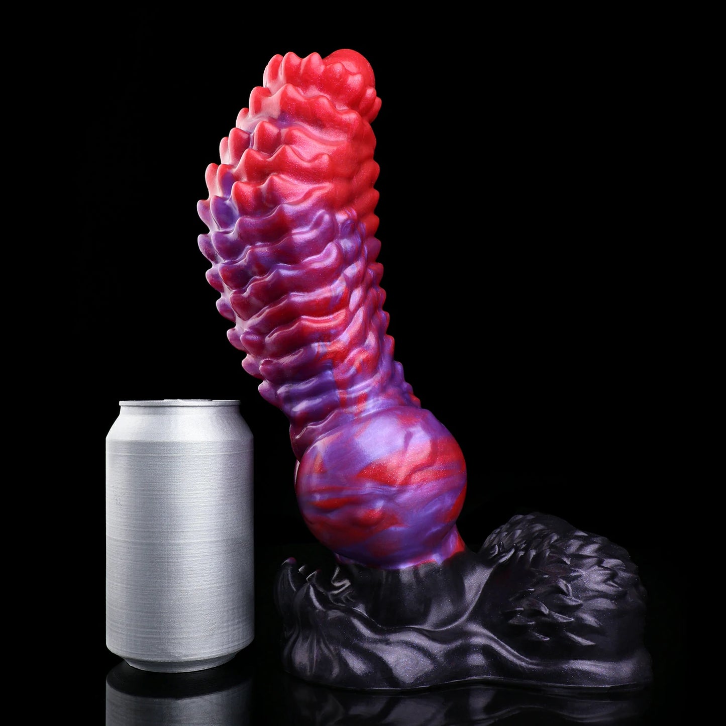 Crimson Abyss Canine Fantasy Knot Dildo with Testicles