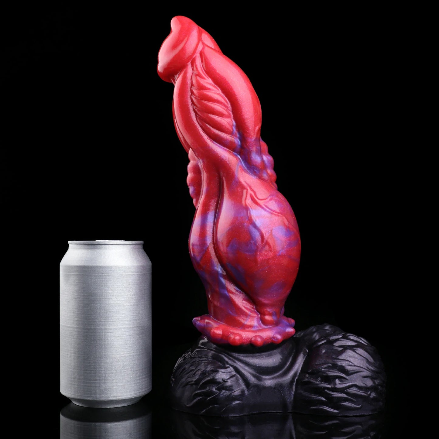 Crimson Abyss Canine Fantasy Knot Dildo with Testicles
