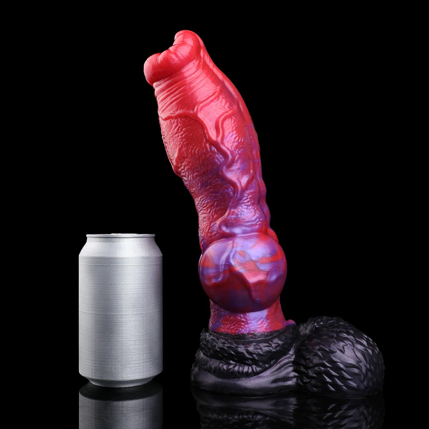 Crimson Abyss Canine Fantasy Knot Dildo with Testicles