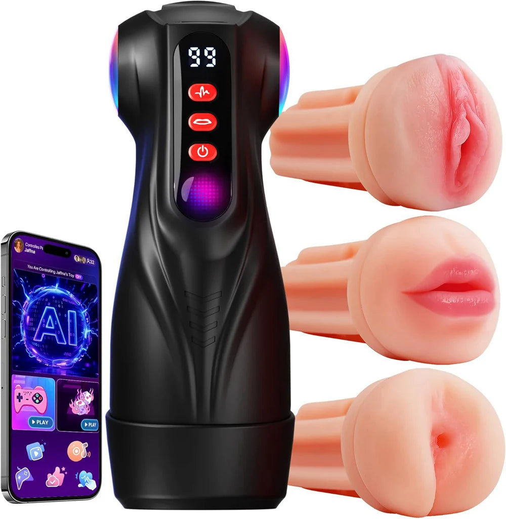 Xinghaoya Realistic Male Blowjob Stroker - Smart APP Control with 9 Vibration & 9 Suction Modes