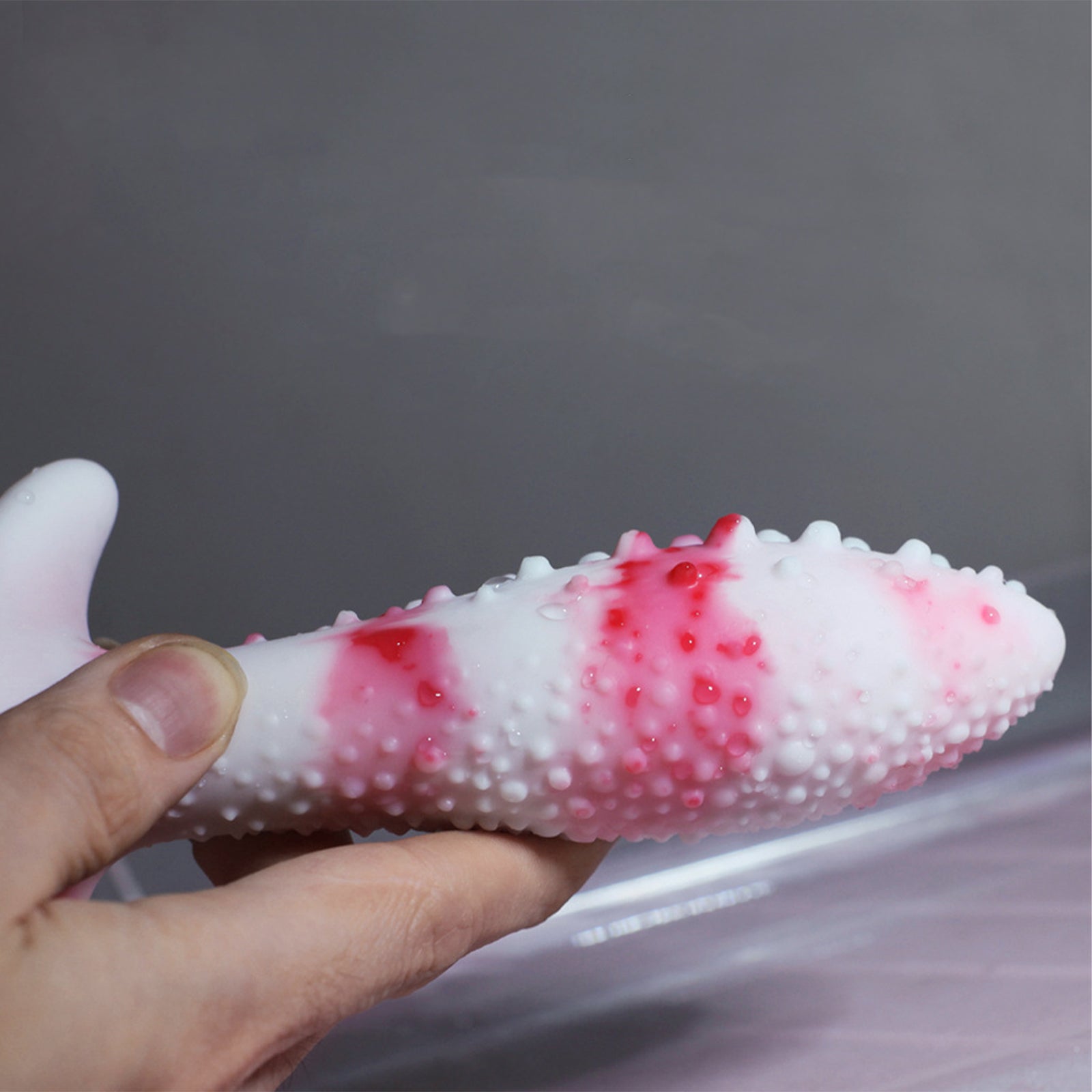 Color-Changing Soft Liquid Silicone Textured Anal Plug with Anchor Base