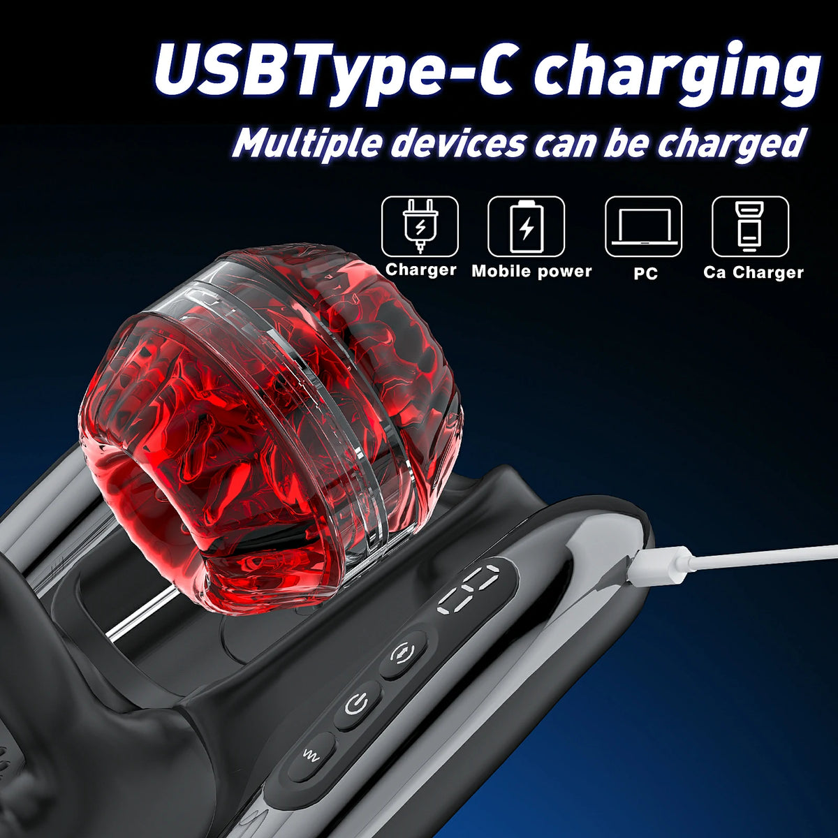 Automatic Telescoping Male Masturbator with Testicle Massager