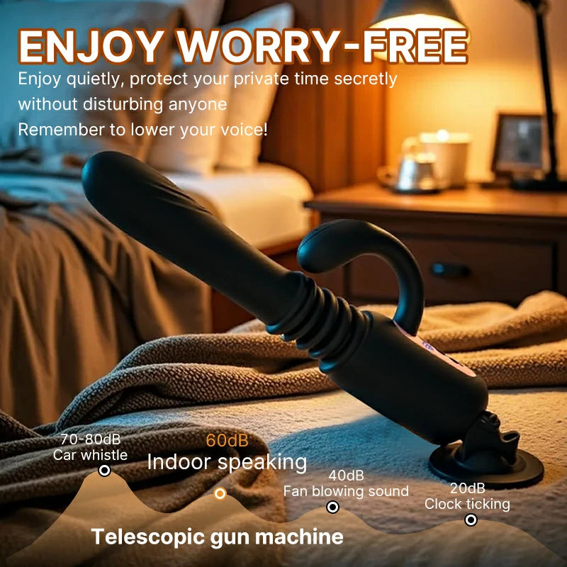 Hands-free electric telescopic dildo machine with suction cup