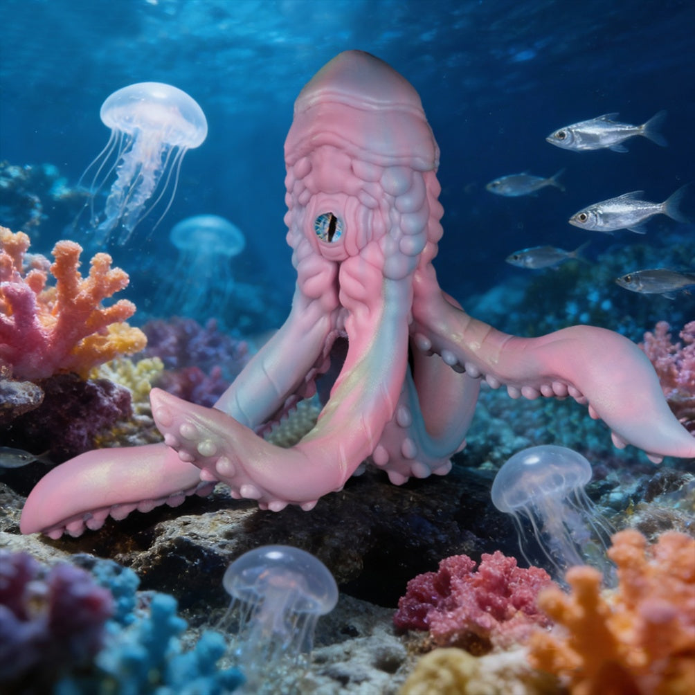 Pink Fantasy Octopus Silicone Sex Doll – Alien Blowjob Single-Channel Pocket Pussy