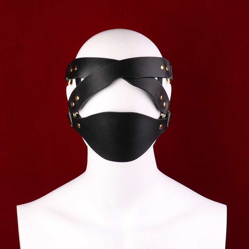 Fantasy Strapon Mask Bettie Bondage - Extreme Sex Black Leather BDSM Gear