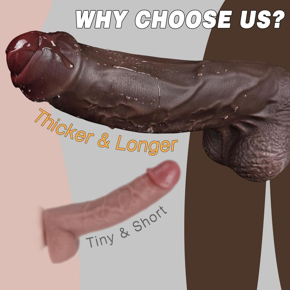 Fantasy Silicone Giant Realistic Dildo with Suction Cup – G-Spot Stimulation Female Masturbation Toy