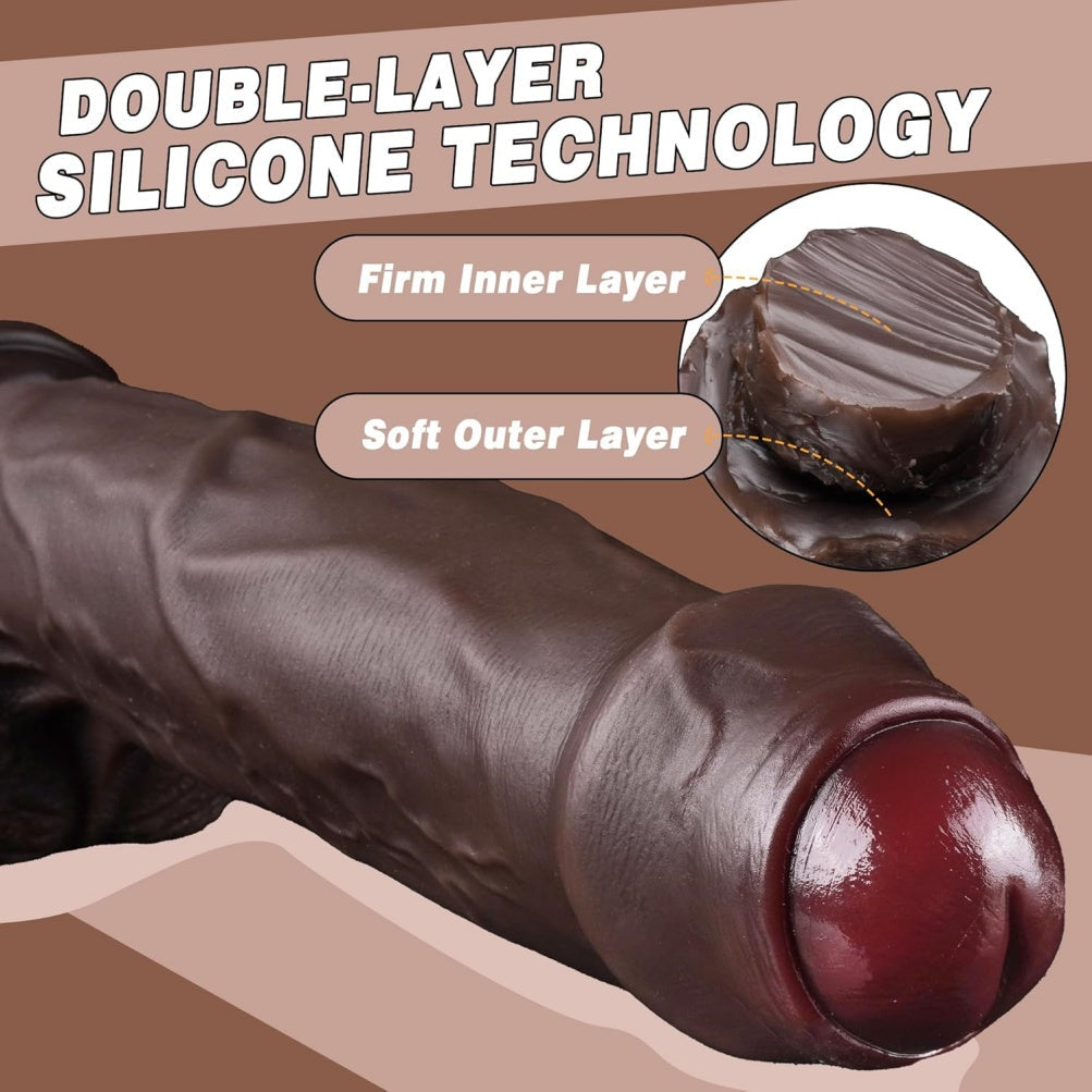 Fantasy Silicone Giant Realistic Dildo with Suction Cup – G-Spot Stimulation Female Masturbation Toy