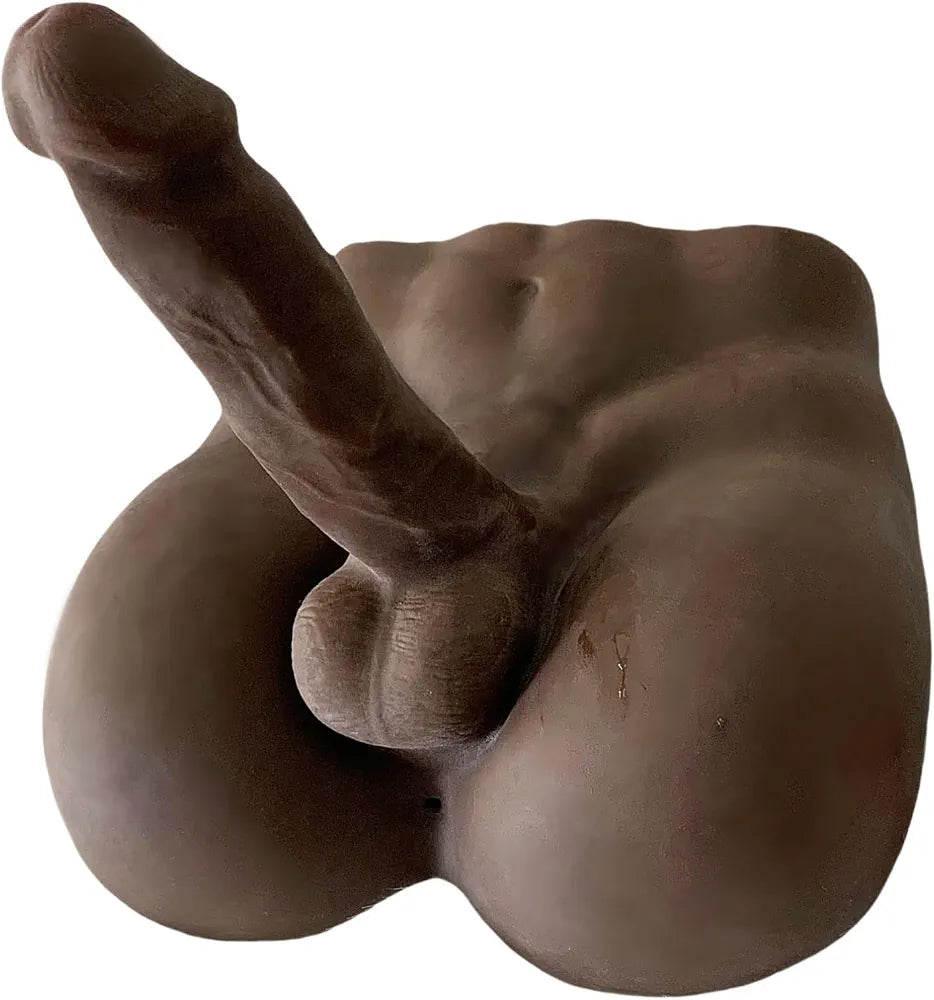 Realistic Male Torso Sex Doll for Women & Couples - Lifelike Design with Flexible Dildo Huge Cock, Black 2-in-1 Masturbation Adult Toy for Women & Gay Couples 6.8LB