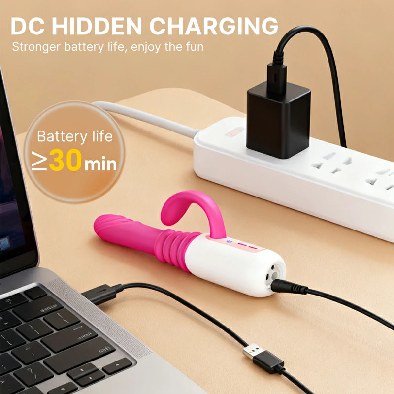 Hands-free electric telescopic dildo machine with suction cup