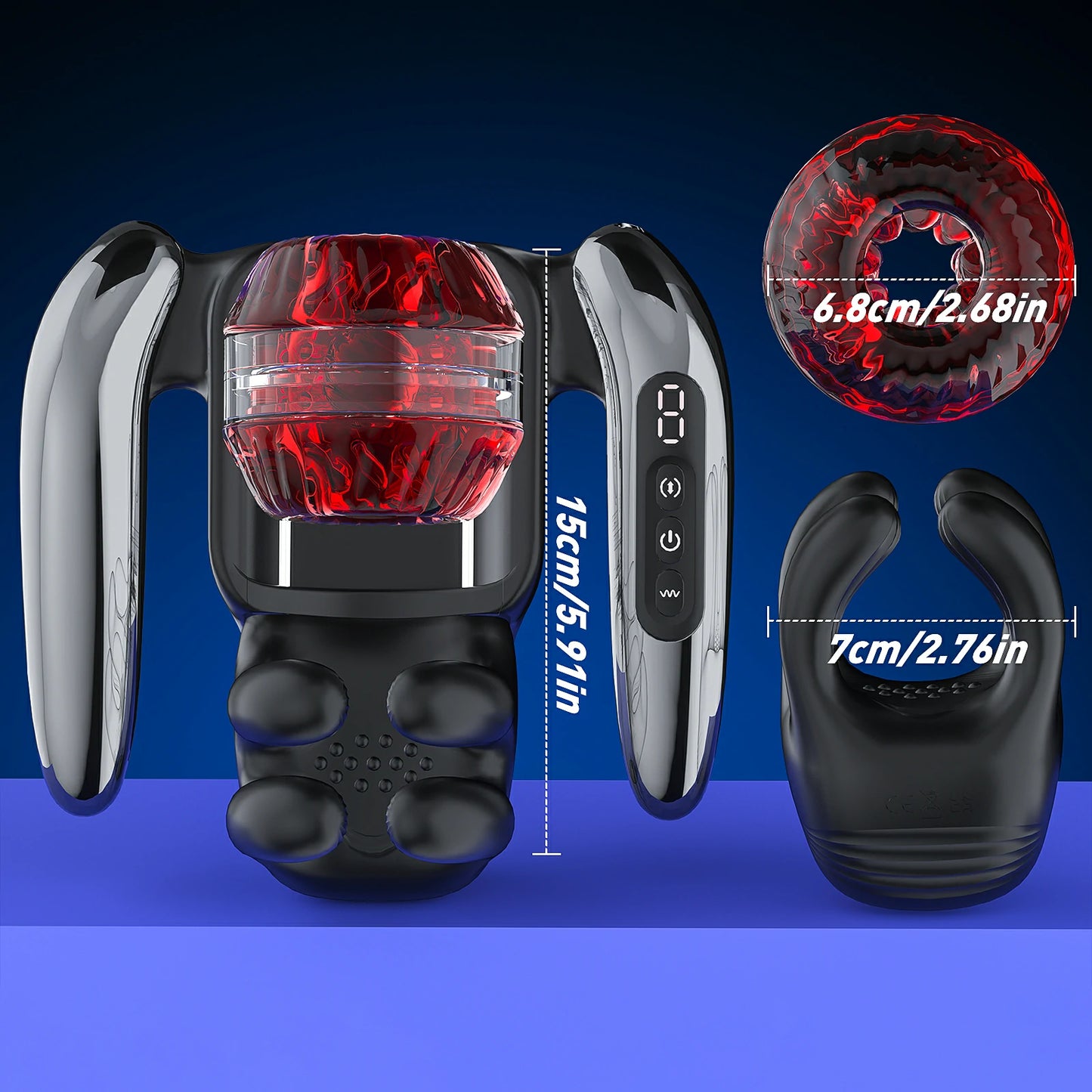 Automatic Telescoping Male Masturbator with Testicle Massager
