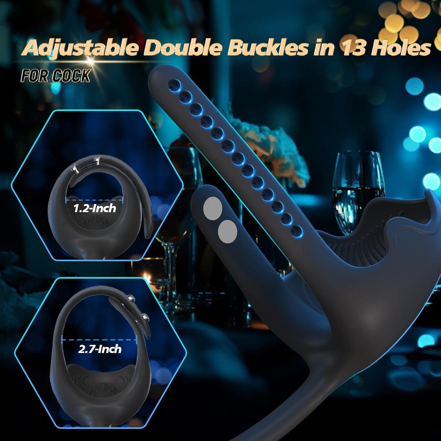 3-in-1 Vibrating Testicle Taint Anal Stimulator with Adjustable Vibrating Cock Ring