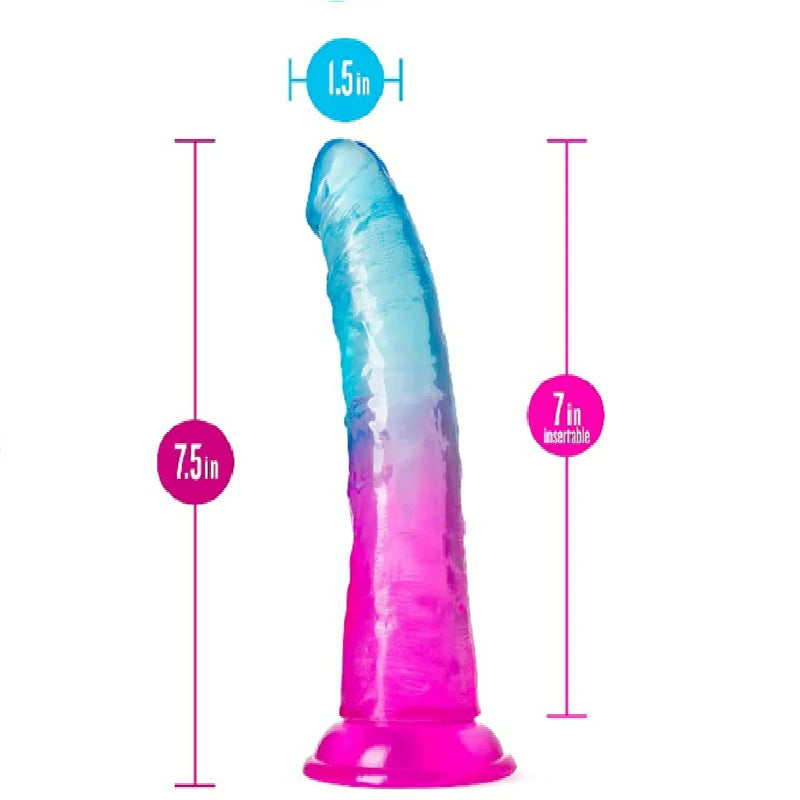 Realistic Clear Crystal Dildo with Hands-Free Suction Base