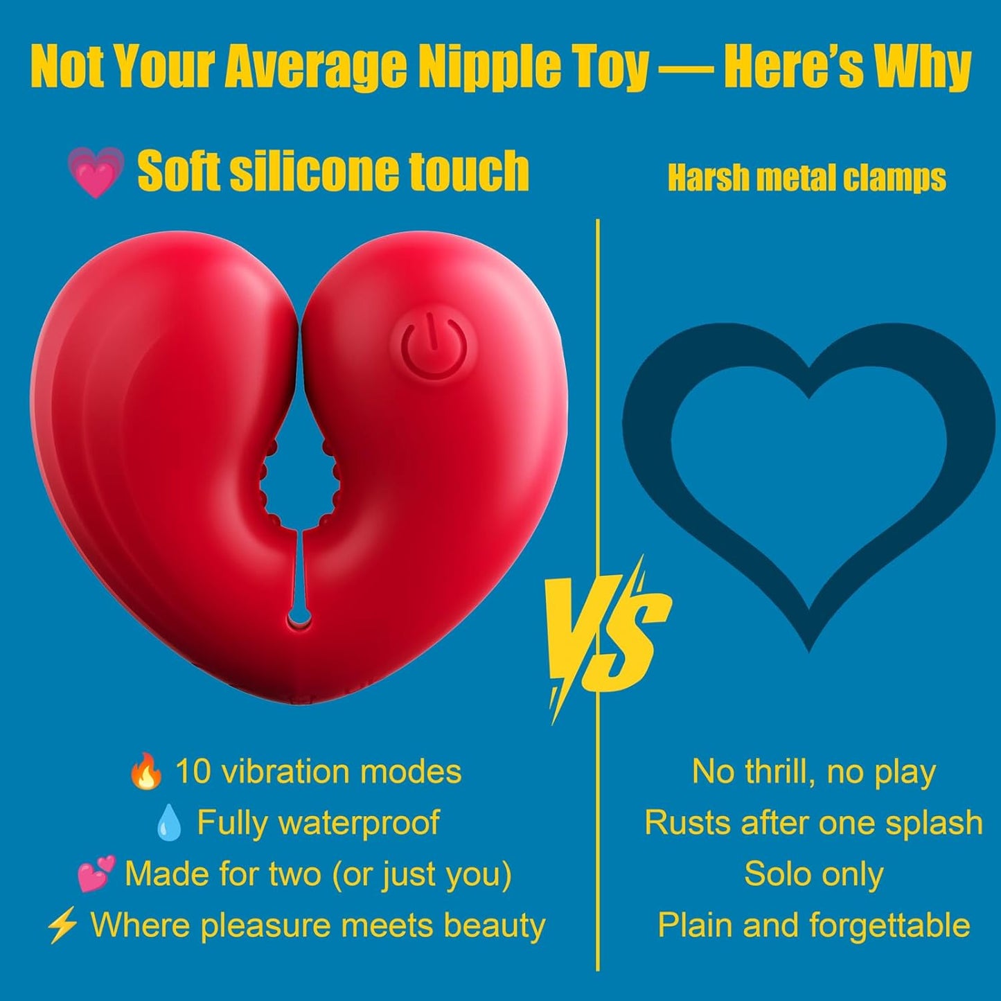 Nipple Toys Vibrator Sex Toys, 1 Pair BDSM Nipple Clamps Adult Toy with 10 Vibrating Modes for Clit Stimulator, Rose Toy for Women Couples Pleasure, Nipple Clips for Adult Play with Remote Control