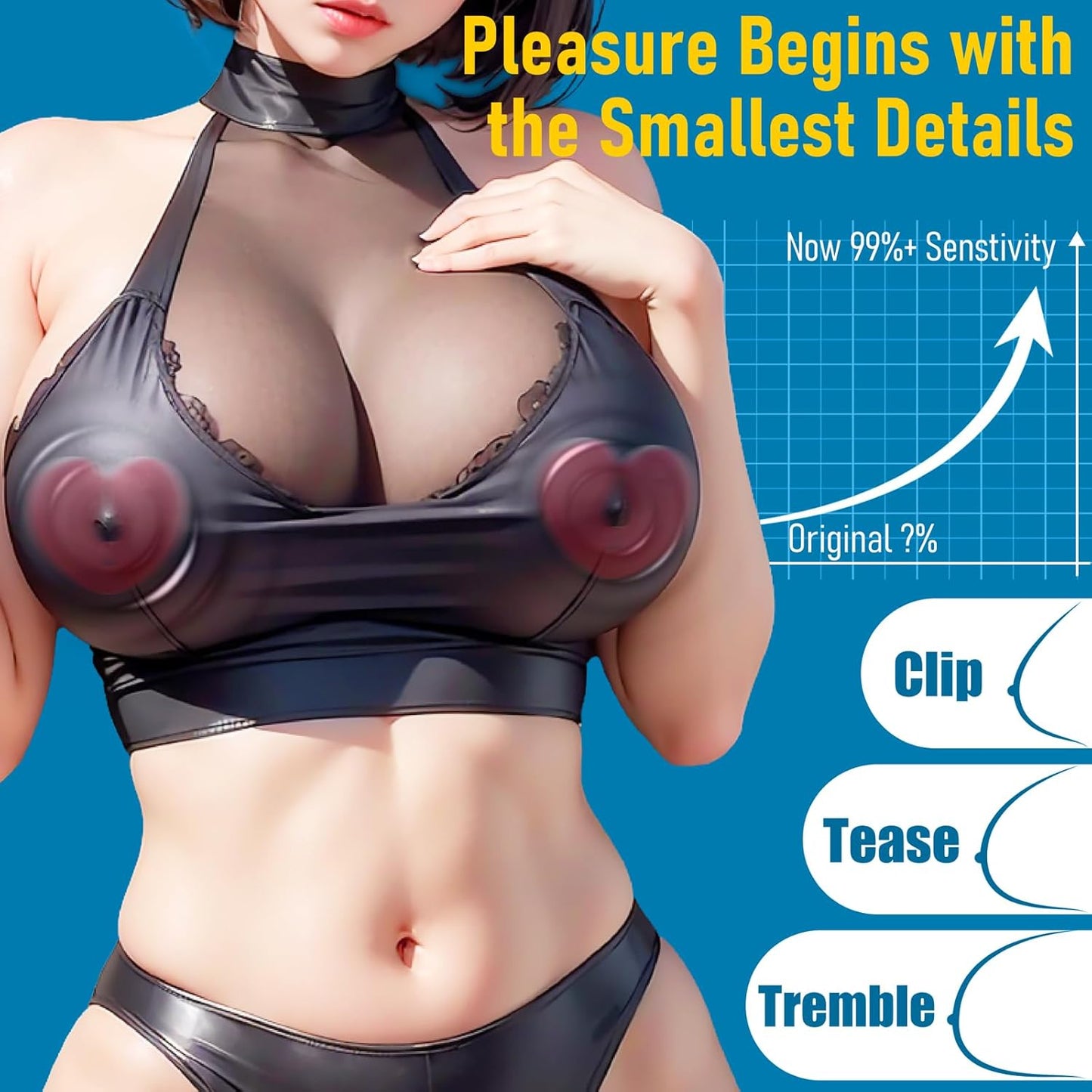 Nipple Toys Vibrator Sex Toys, 1 Pair BDSM Nipple Clamps Adult Toy with 10 Vibrating Modes for Clit Stimulator, Rose Toy for Women Couples Pleasure, Nipple Clips for Adult Play with Remote Control