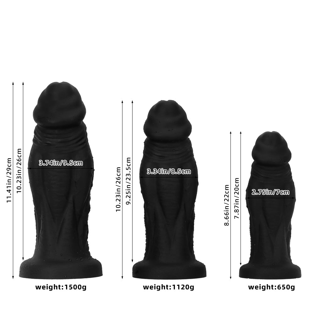 Bull Dildo Black Big 3 Inch Thick