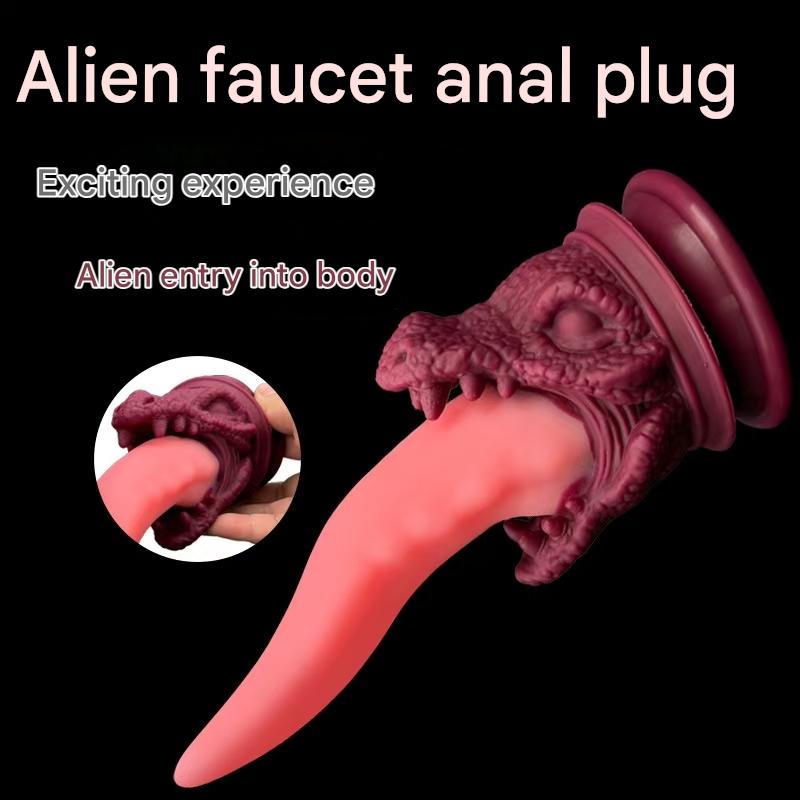 Dragon Tongue Dildo Realistic Pink Silicone