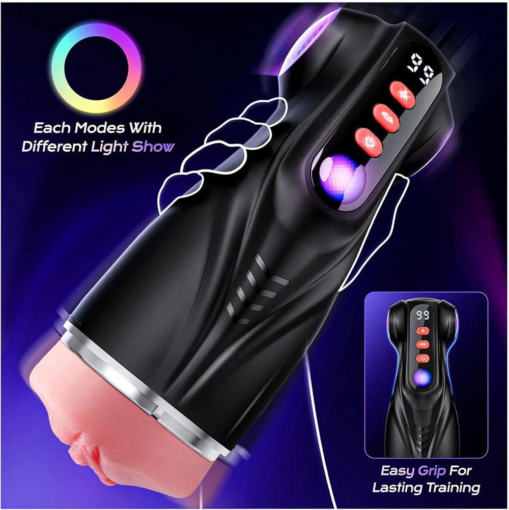 Xinghaoya Realistic Male Blowjob Stroker - Smart APP Control with 9 Vibration & 9 Suction Modes