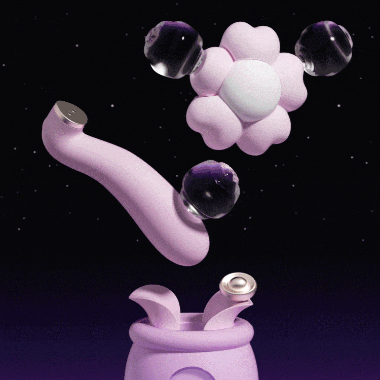 ZEMALIA Flower Clock Sucking & Thrusting Vibrator Set