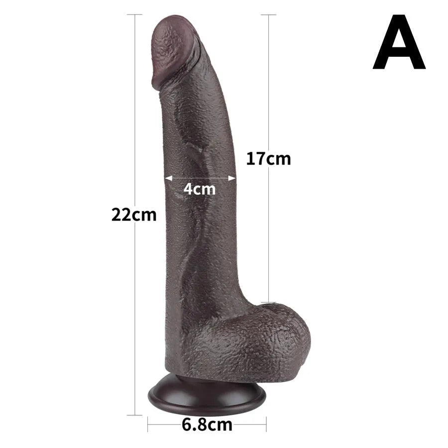 8.5 Inches Suction Cup Life Like Black Dildo