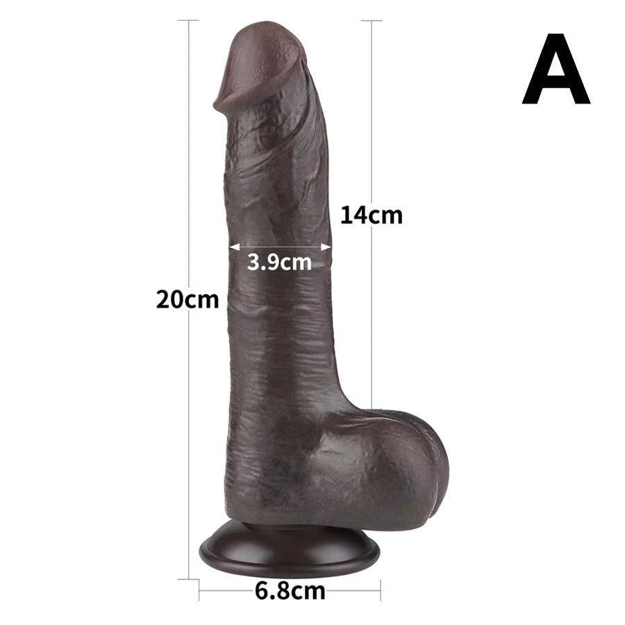 8 Inches Most Realistic Black Dildo for Women