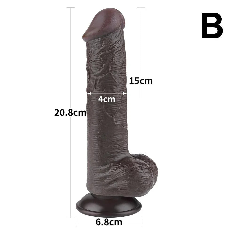 8 Inches Most Realistic Black Dildo for Women