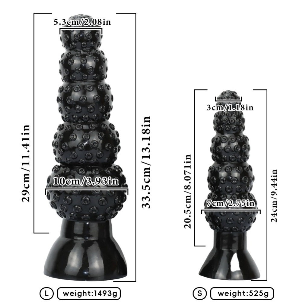 Fantasy Black Tentacle Silicone Anal Beads Dildo - Progressive Expansion Stimulator for Female Vaginal
