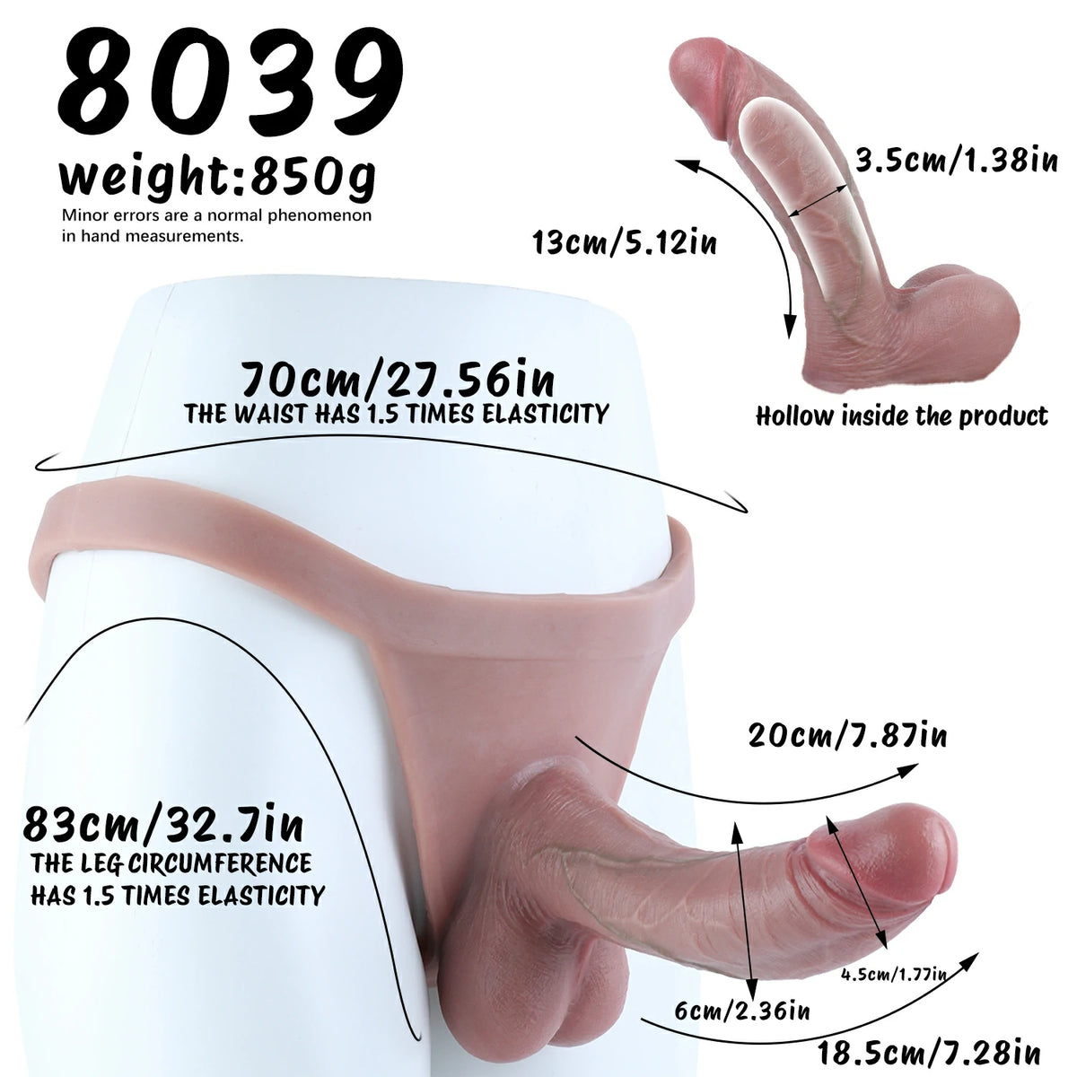 Flex Fit-Hollow Strap-On Panties with Silicone Inserts