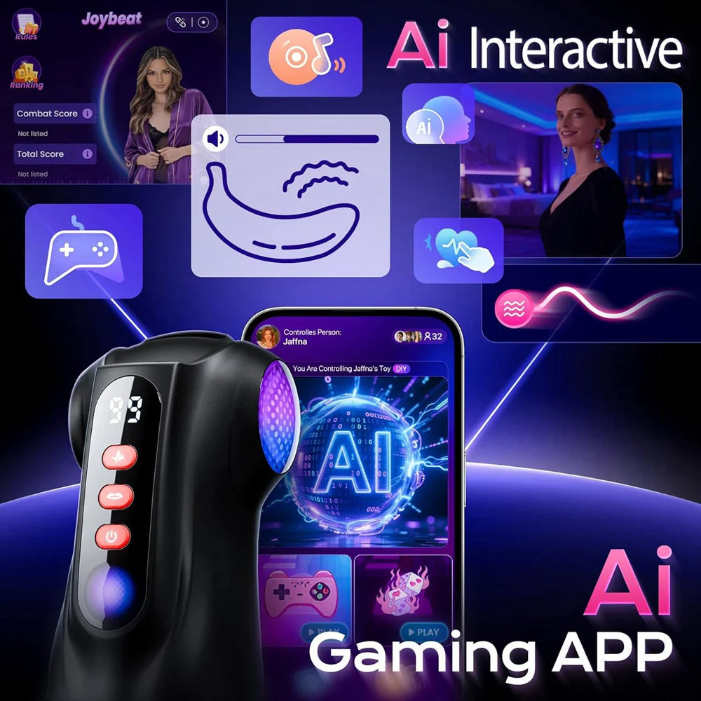 Xinghaoya Realistic Male Blowjob Stroker - Smart APP Control with 9 Vibration & 9 Suction Modes
