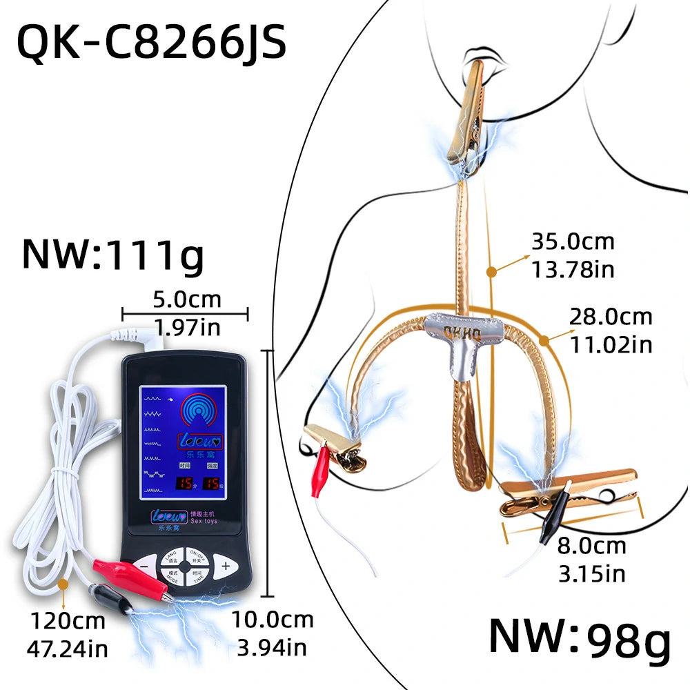 QKKQ E-Stim Controller Nipple & Tongue Clamps Kit