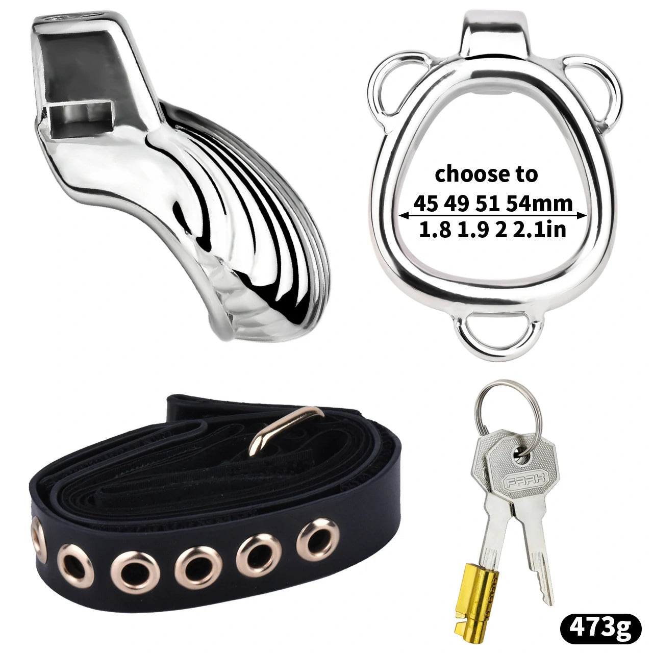 FRRK Metal Seashell Shape Chastity Lock (Optional Ring Sizes)
